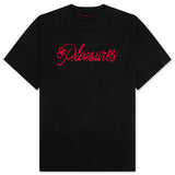 mens pleasures scrawl s/s tee (black)