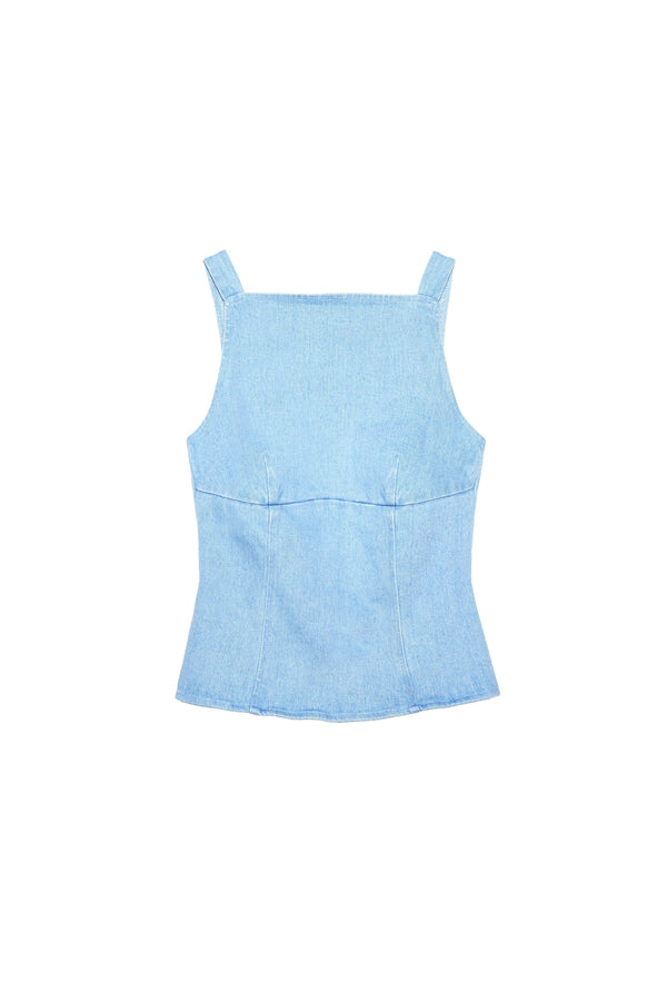 womens melody ehsani denim skate top (med wash)