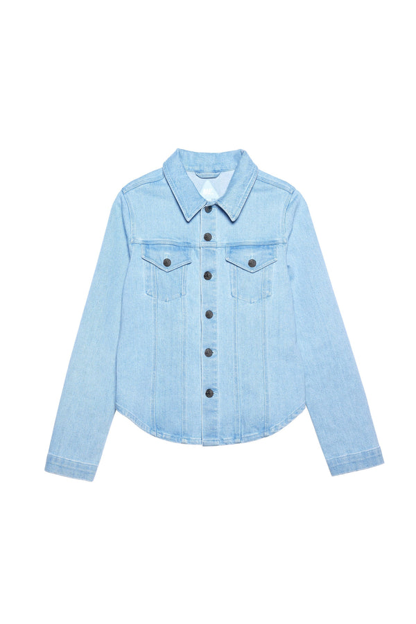 womens melody ehsani denim cowboy top (med wash)