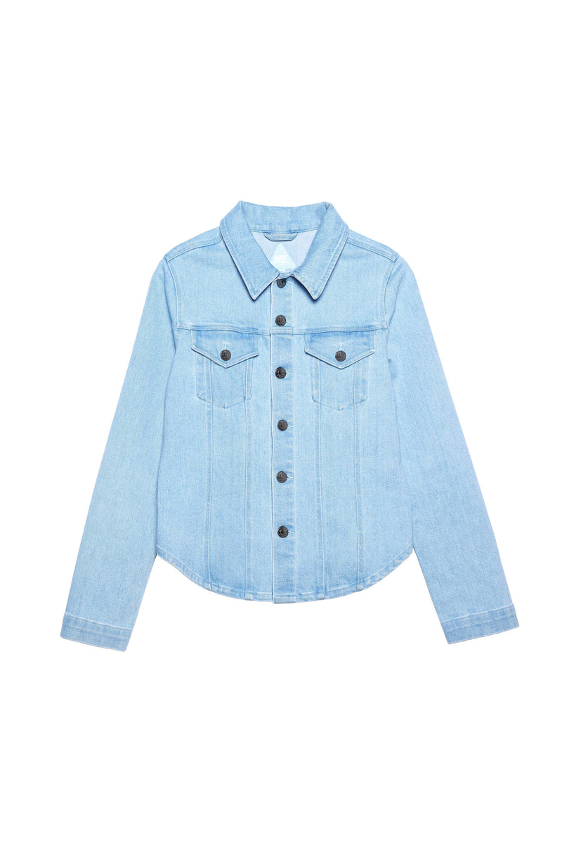 womens melody ehsani denim cowboy top (med wash)