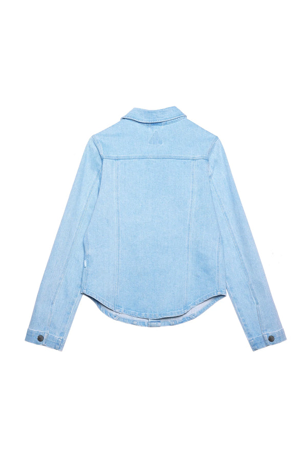 womens melody ehsani denim cowboy top (med wash)