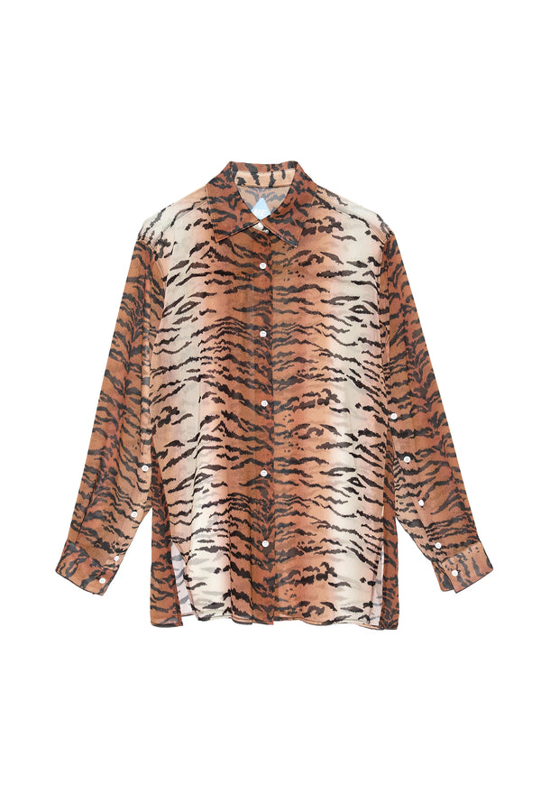 womens melody ehsani eartha lounge top (tiger print)