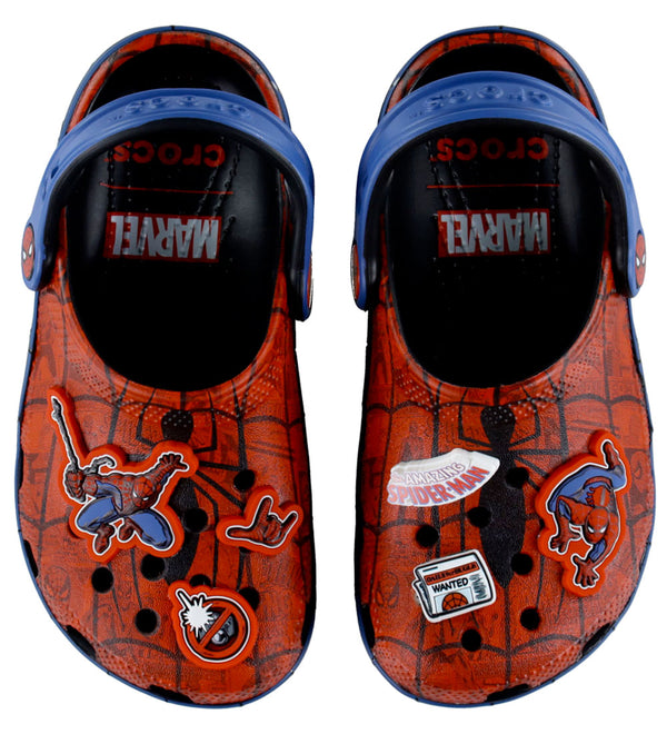 preschool crocs x spiderman web classic clog (multicolor)