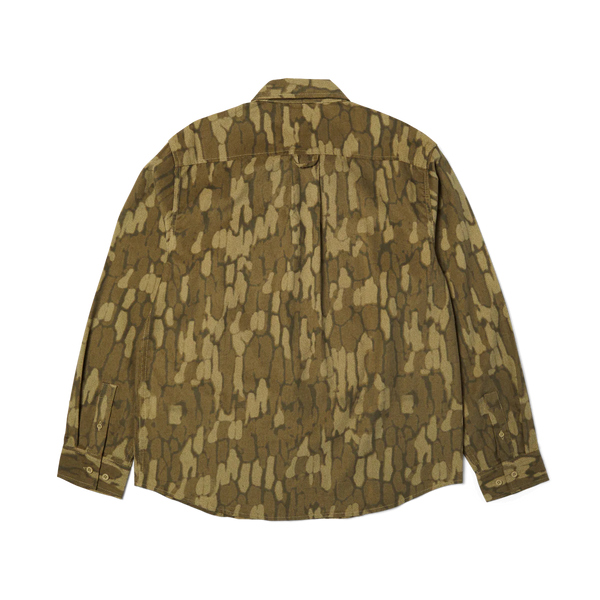 mens huf warped camo corduroy shirt (muted camo)