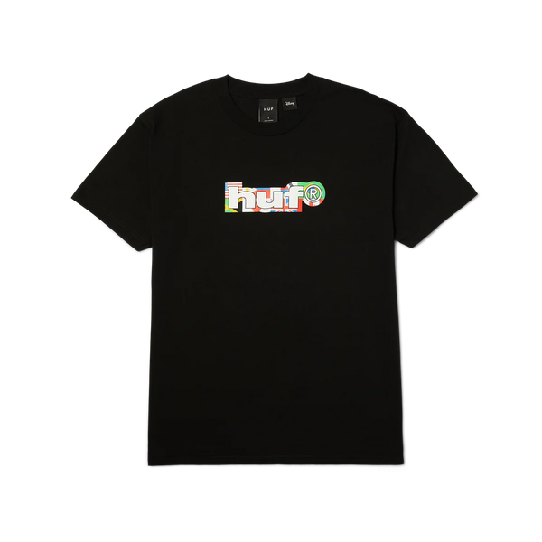 mens huf x disney worldwide tour silhouette s/s tee (black)