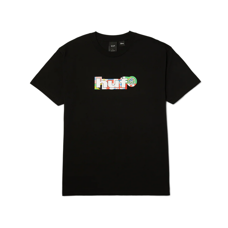 mens huf x disney worldwide tour silhouette s/s tee (black)