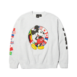mens huf x disney worldwide tour crewneck (heather grey)