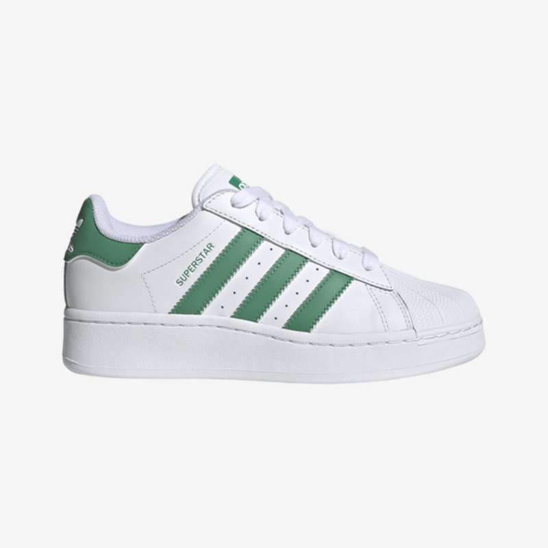 womens adidas superstar xlg (green/white)