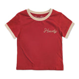kids howdy vintage s/s ringer tee (red)