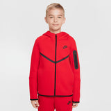 kids nike tech fleece jacket (university red/black)