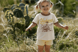 kids yeehaw vintage s/s ringer tee (beige)