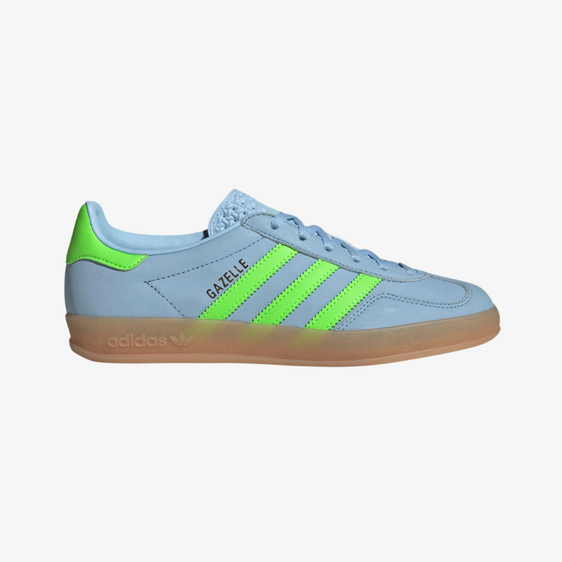 womens adidas gazelle indoor (clear sky/green)