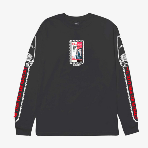 mens huf x texas chainsaw massacre dual chain l/s tee (black)