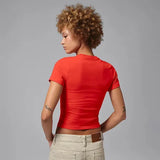 womens jordan essentials s/s tee (chile red/white)