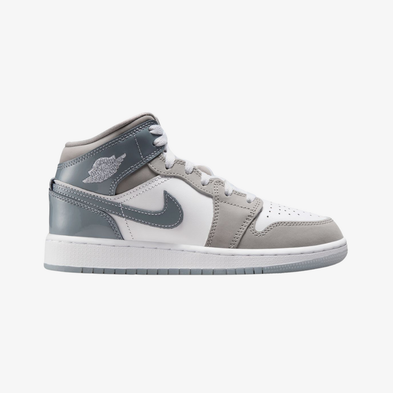 gradeschool jordan 1 mid se (white/cool grey)