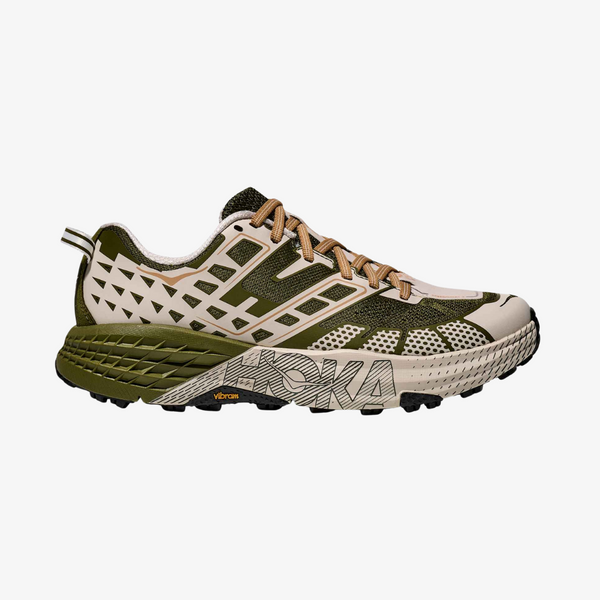 mens hoka speedgoat 2 (moss green/rose cream)