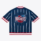 mens mitchell and ness houston rockets warm up jacket (navy/red)
