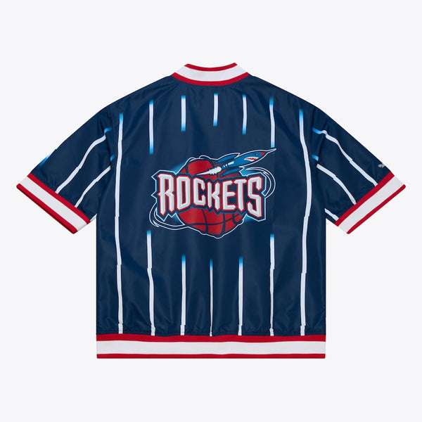 mens mitchell and ness houston rockets warm up jacket (navy/red)