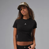 womens jordan essentials s/s tee (black/white)