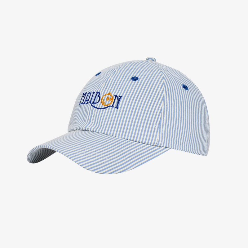 malbon grasse seersucker dad hat (blue/white)