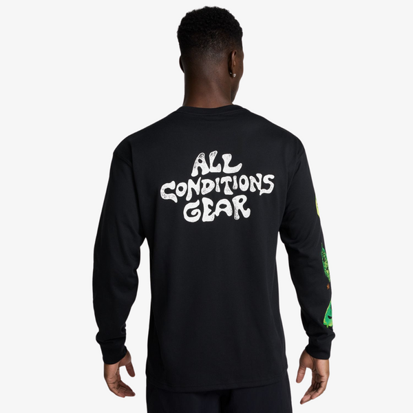 mens nike acg l/s tee (black/green)