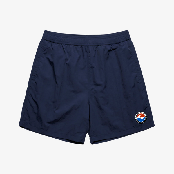 men's ridin' dirty don't save 'em nylon shorts (navy)