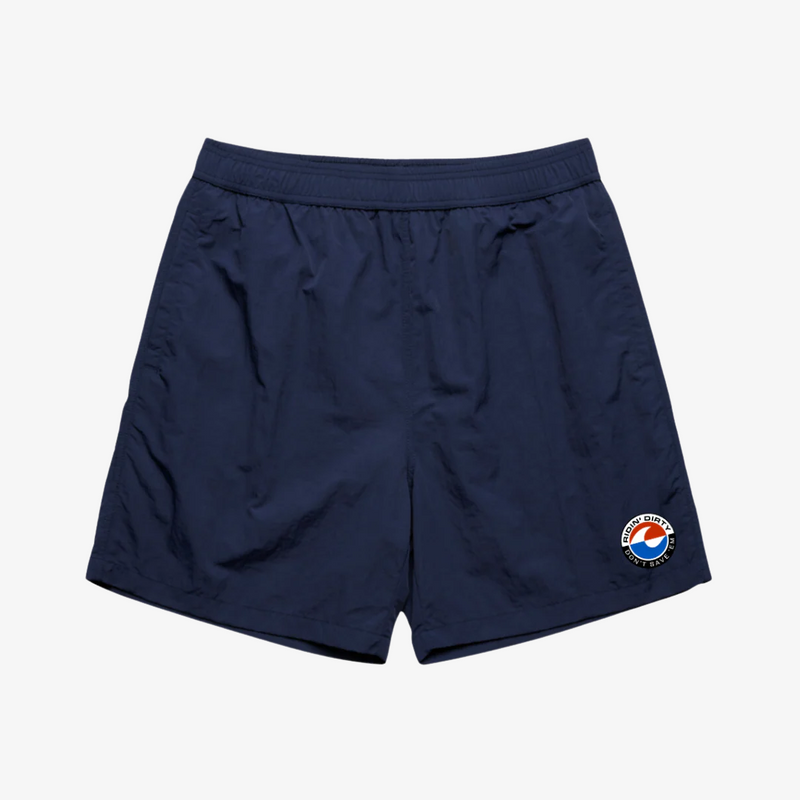 men's ridin' dirty don't save 'em nylon shorts (navy)