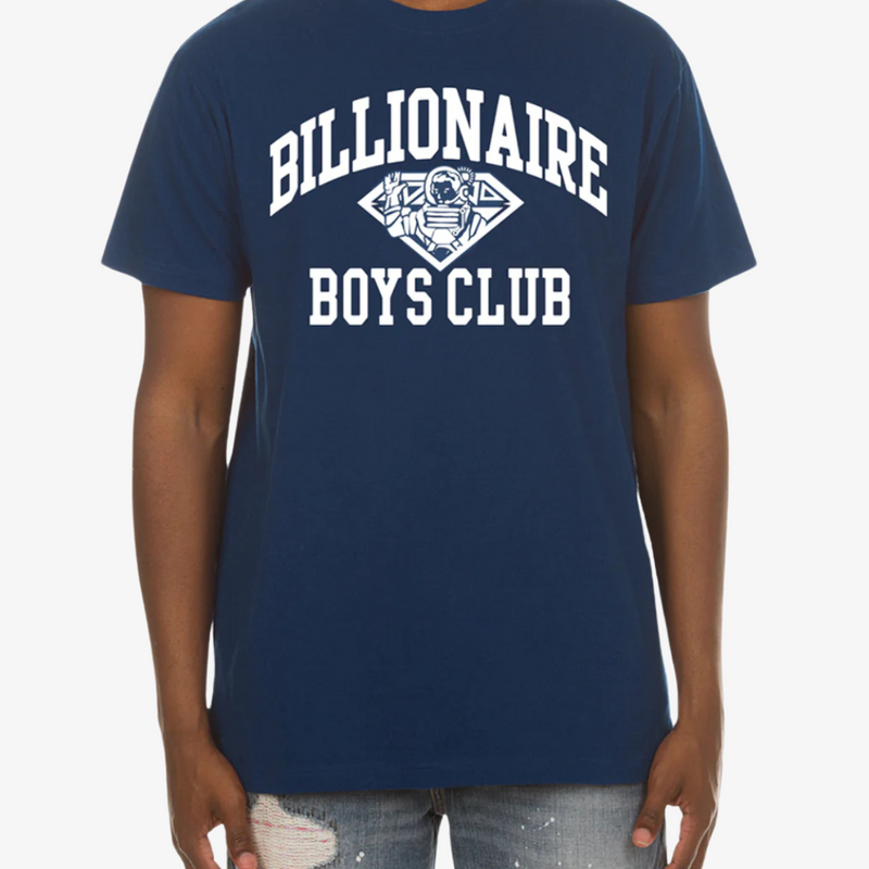 mens billionaire boys club college s/s tee (navy)