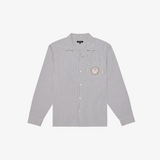mens malbon golf saint tropez seersucker l/s shirt (white/blue)