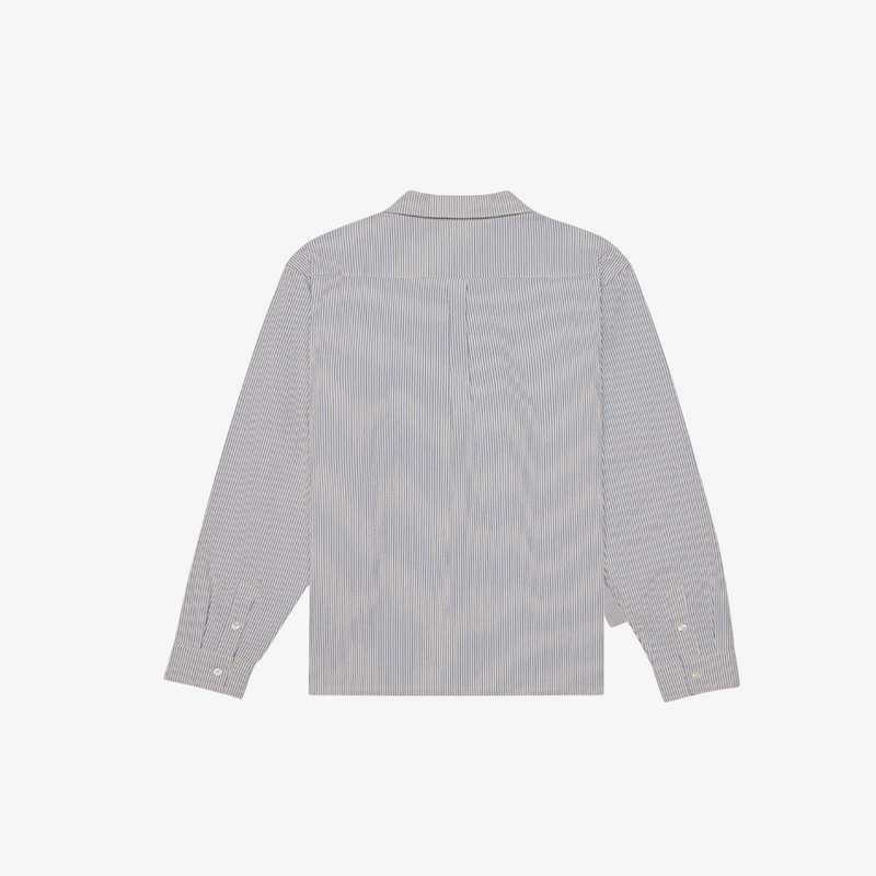 mens malbon golf saint tropez seersucker l/s shirt (white/blue)