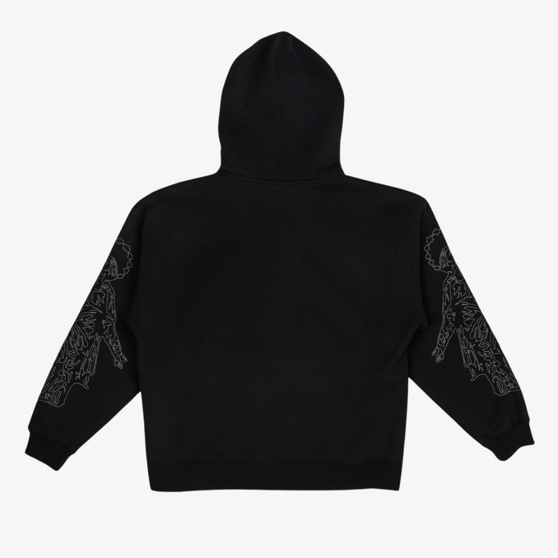 mens pleasures andrea hoodie (black)