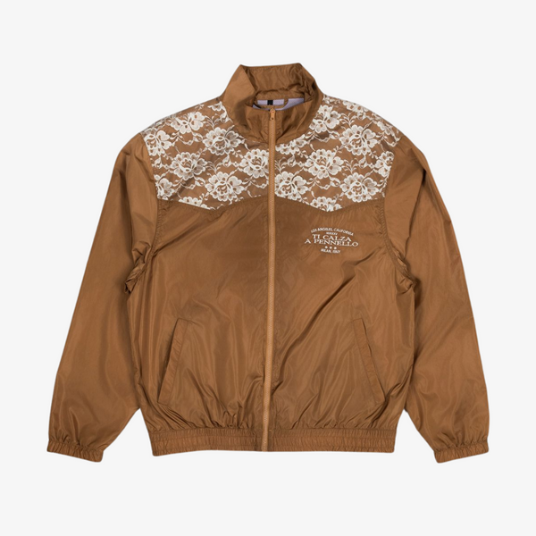 mens pleasures francesca track jacket (brown)