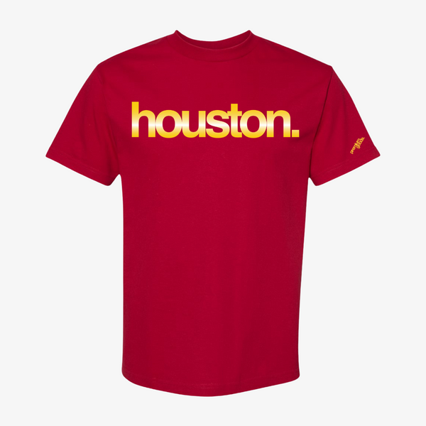 mens premiumgoods. houston. s/s tee (cardinal/gold foil)