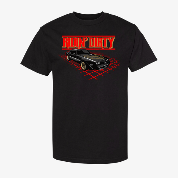 mens ridin' dirty firebird s/s tee (vintage black)