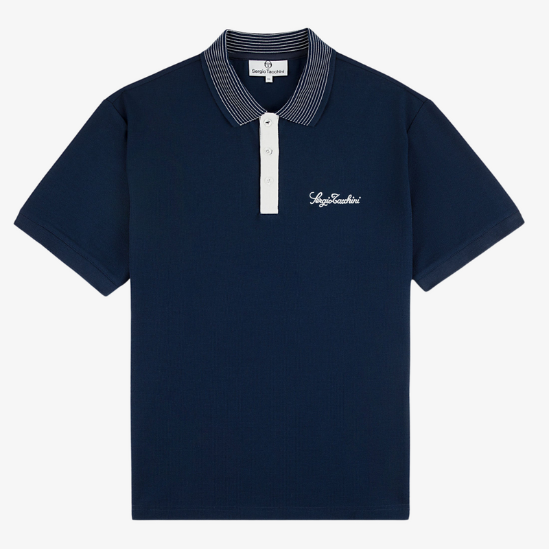 mens sergio tacchini suveniri s/s polo (maritime blue)