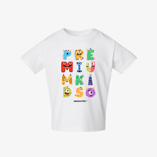 premium kids monster logo (white/multi)