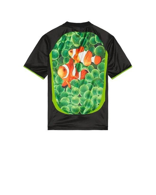 mens pleasures aqua soccer jersey (black/green)