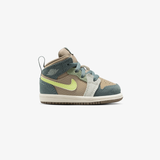 toddler jordan 1 mid se (khaki/lemon twist)
