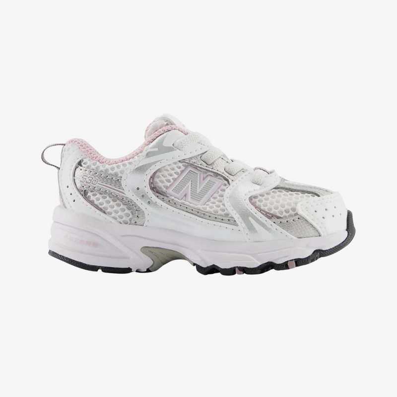 toddler new balance 530 bungee (silver/pink)