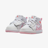 toddler jordan 1 mid rm easy on (white/pink foam)