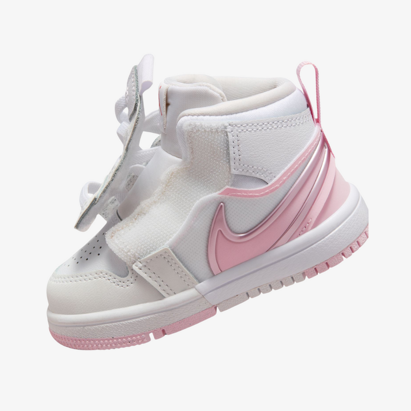 toddler jordan 1 mid rm easy on (white/pink foam)