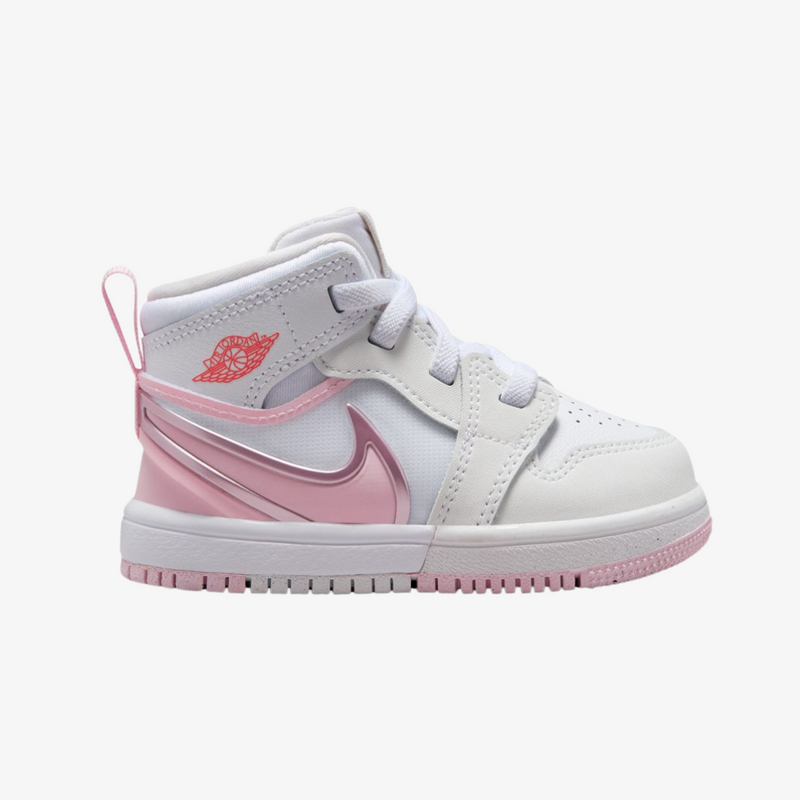 toddler jordan 1 mid rm easy on (white/pink foam)