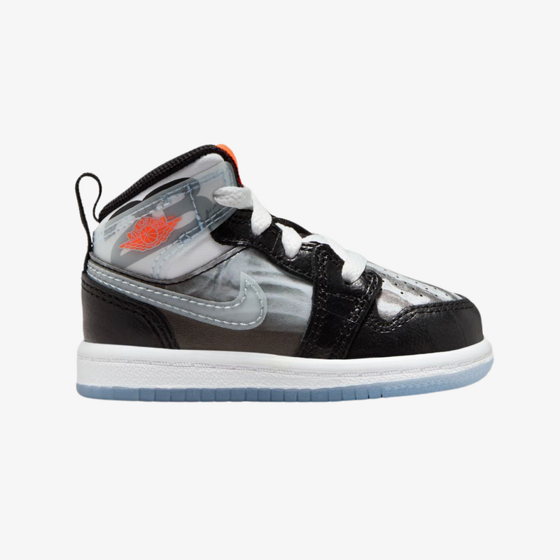 toddler jordan 1 mid sneaker school (black/ice blue/crimson)