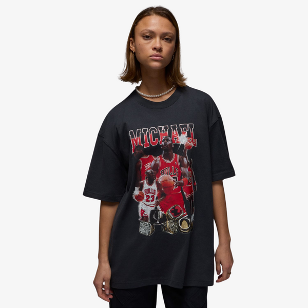 womens jordan oversized s/s tee (black)