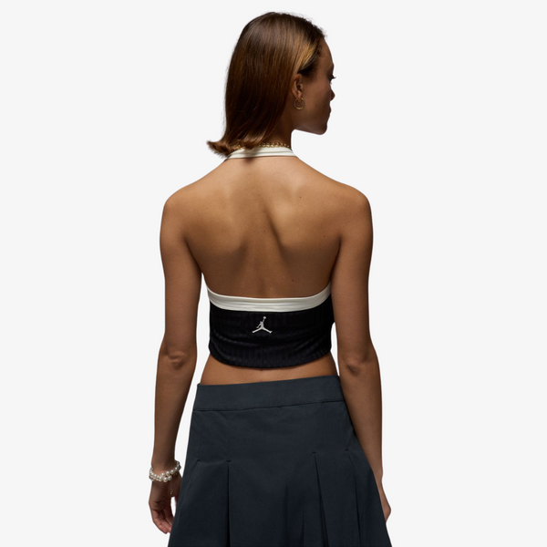 womens jordan poolside top (black/white)