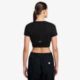 womens nike sportswear chill knit top (black)