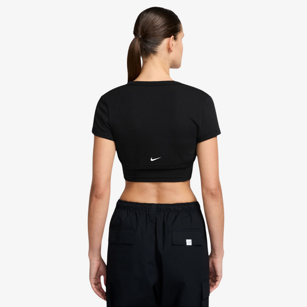 womens nike sportswear chill knit top (black)