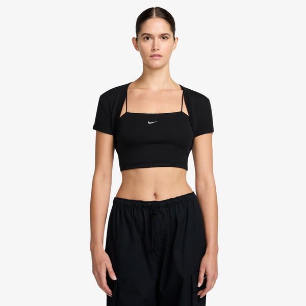 womens nike sportswear chill knit top (black)