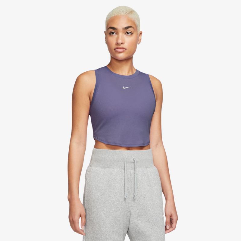 womens nike sportswear chill knit top (dusty amethyst)