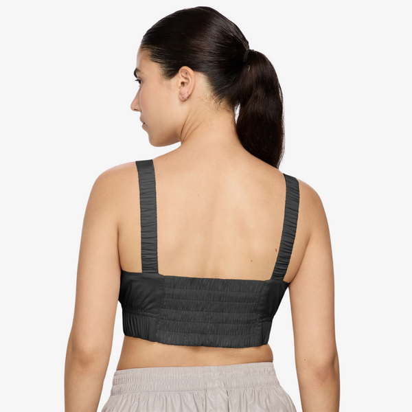 womens nike sportswear chill poplin top (black)